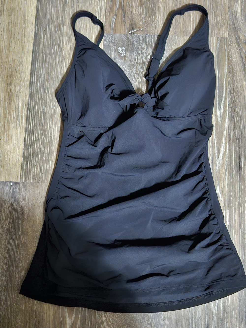GOTTEX PROFILE Black Ruched Tankini Top 34D NWT
